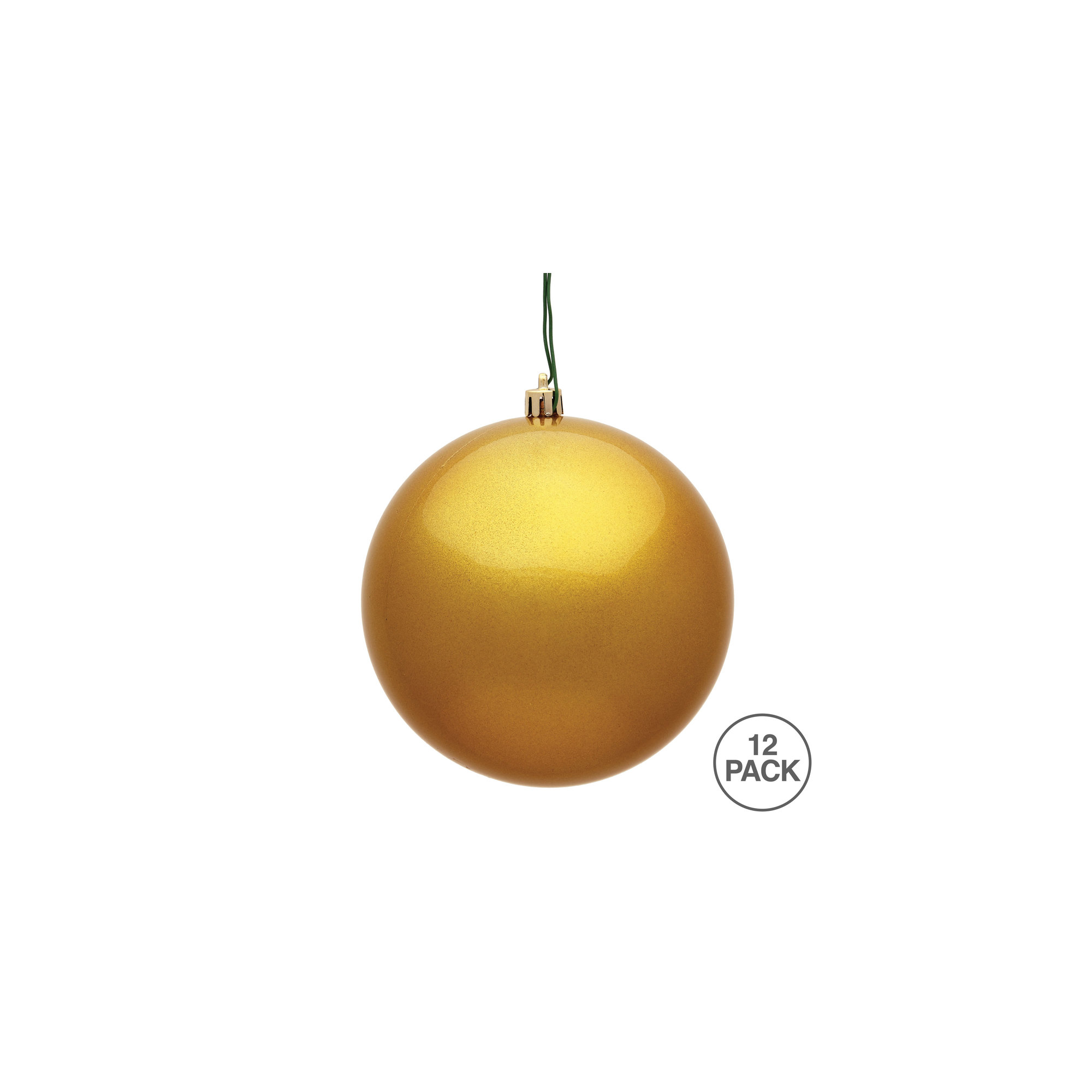 Holiday Décor Ball Ornament, 3" H x 3" W x 3" D, Honey Gold