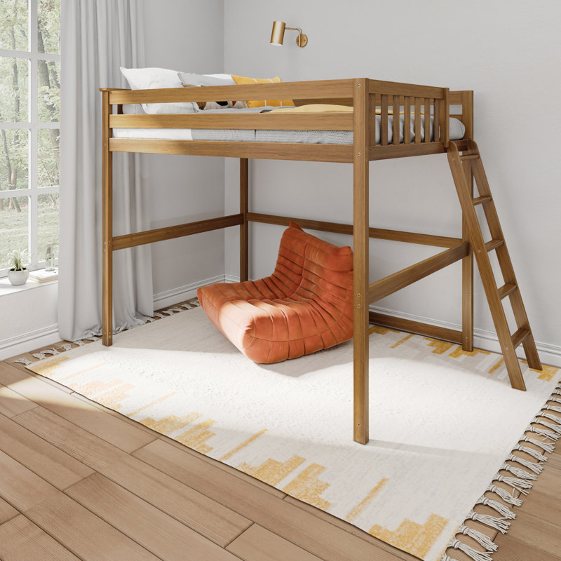 Epimenio Kids Full Loft Bed, Pecan