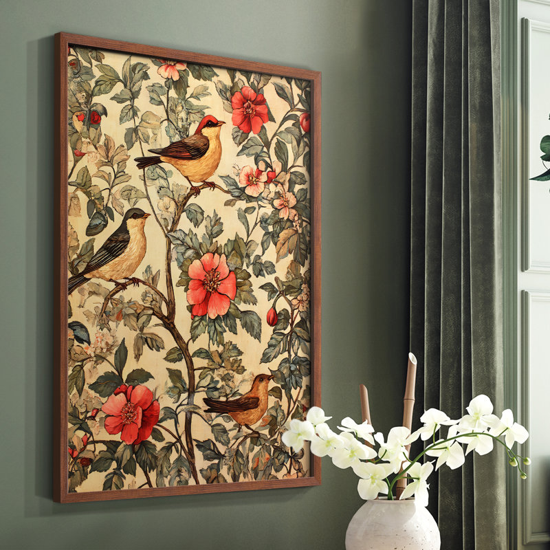 WM MORRIS Series CXX  -Premium Framed Print -Ready to Hang - No Nails Required, Noyer, H 29 po x l 23 po