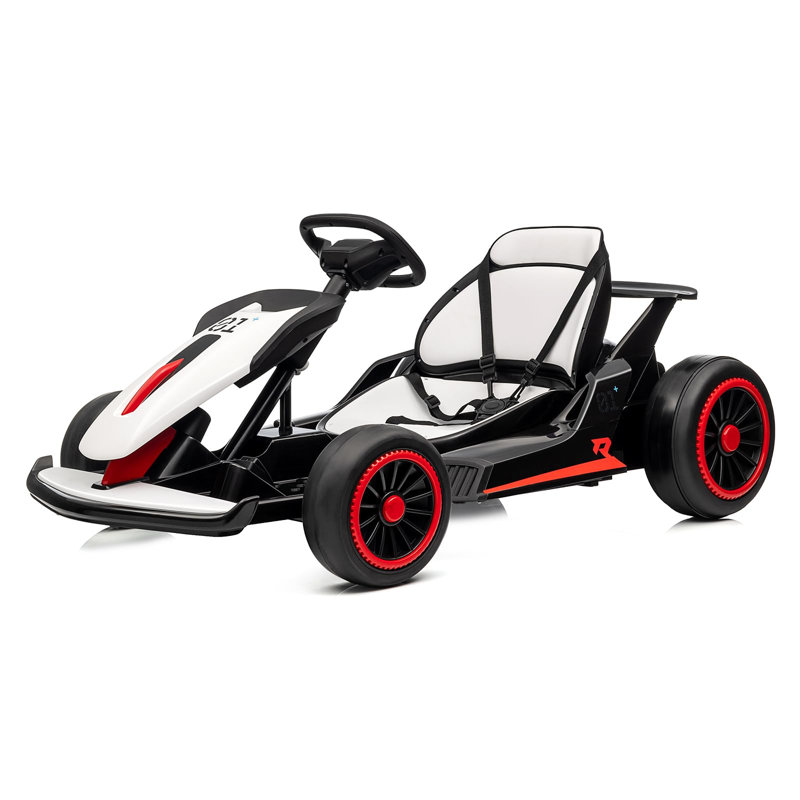 Kart électrique 200W pour enfants avec moteur à double dérive de 200 W, véhicule à batterie 7AH avec fonction de dérive à 360 °, 8,1 MPH maximum, ceinture de sécurité à 5 points, capacité de charge de 110 lb