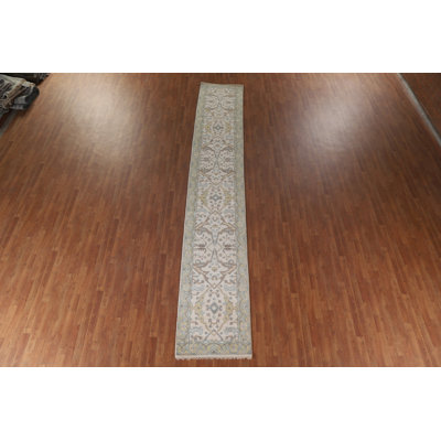Ivory Oushak Oriental Runner Rug 3x16
