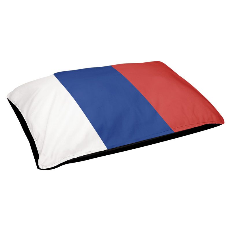 Coussin Washington, Grand (l 40 po x P 30 po x H 14 po), Blanc / Bleu / Rouge