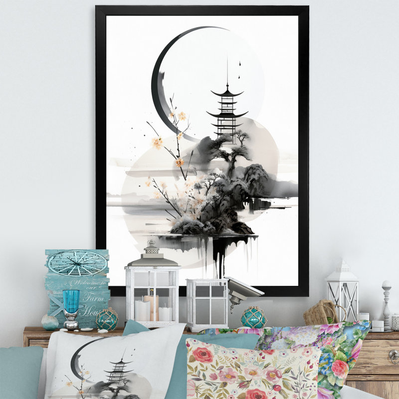 Heith Asian Art Science Fiction - reproduction d'art, Impression noire sur toile encadrée, H 20 po x l 12 po x P 1 po