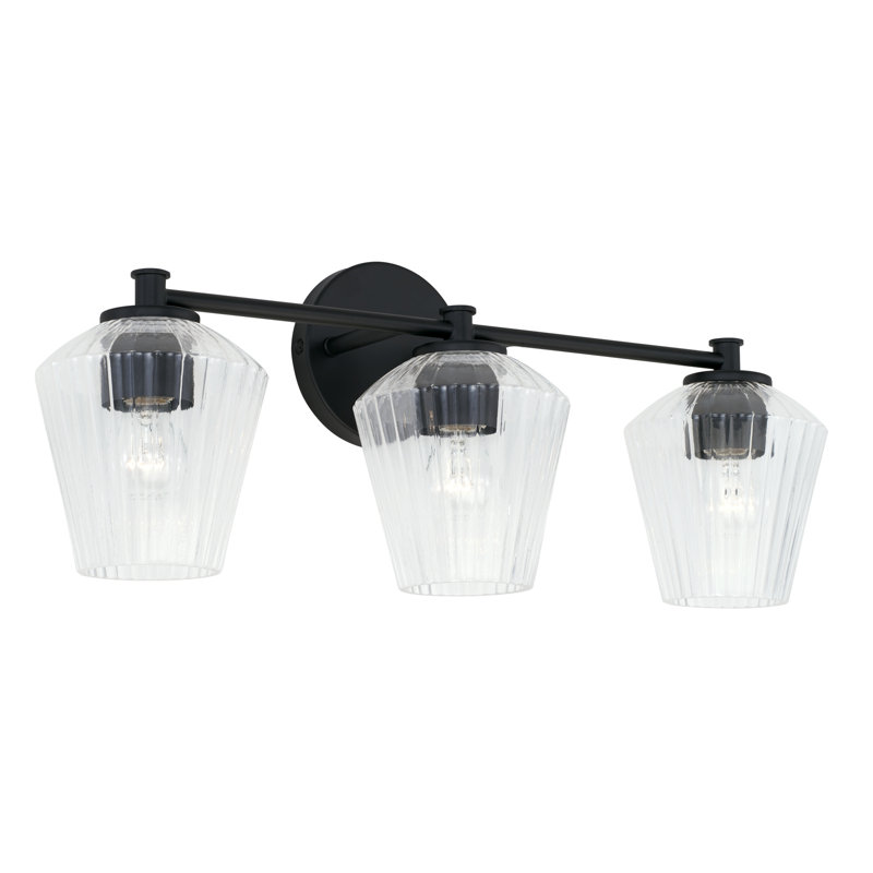 Éclairage de salle de bain à intensité variable 3 lumières Depner, Noir mat