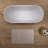 66.9“Oval Solid Surface Bathtub, Freestanding Soaking Bathtub
