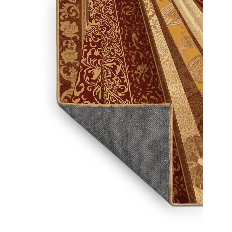 Tapis oriental doux et moelleux de style oriental Cortland brun - reliure brun clair, 3 X 5