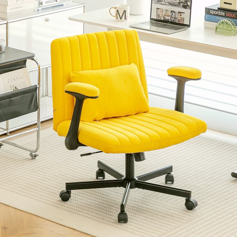 Chaise de bureau Linen Criss Cross, Jaune