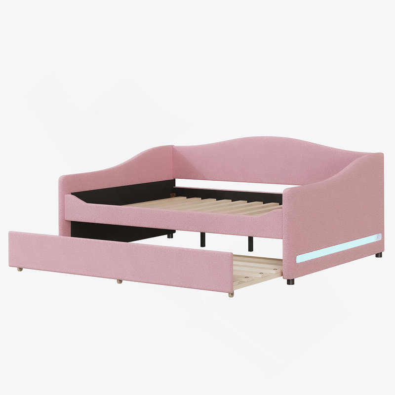 Upholstered Daybed with Light and Trundle