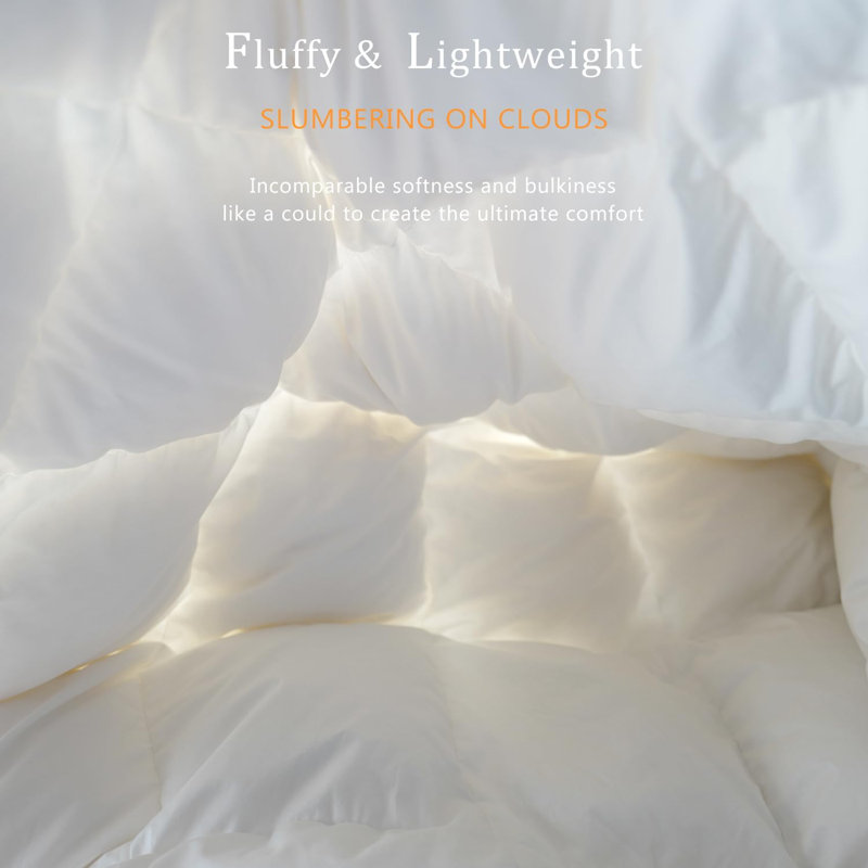 King Size White Organic Cotton Down Comforter