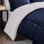 Bleu marine + édredon - double / grand, to, duvet synthétique, 2 taies décoratives et 1 coussin décoratif pour le lit-122456941-122456943