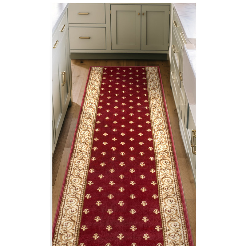 Tapis d'escalier Almore Fleur De Lis, Tapis de couloir 2 pi 2 po x 9 pi