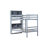 Twin Over Bunk Bed In Grey, Rubber Wood Made, With Shelves, Guardrails, , Detachable And Attractive Bookcase Headboard Made Of Wood, Shelf Storage,-779558372