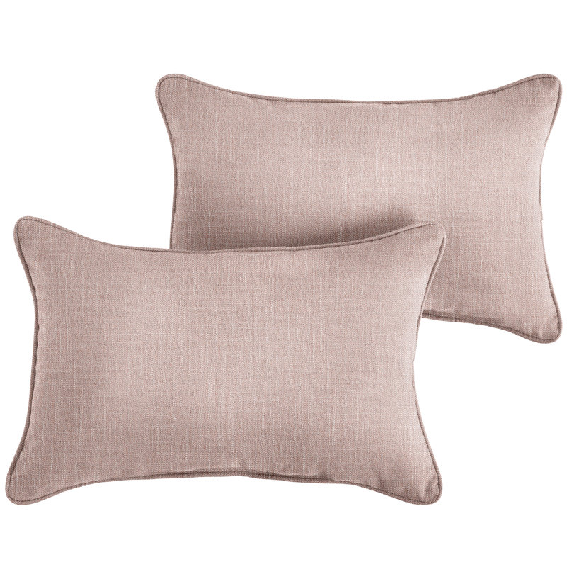 Outdoor Reversible Throw Pillow, Blush, 12"H x 24"W, Rectangular
