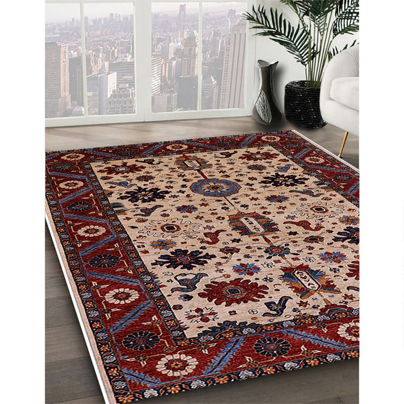 Tapis 100% Mid-Century moderne lavable à la machine 2334, Carré 8 pi