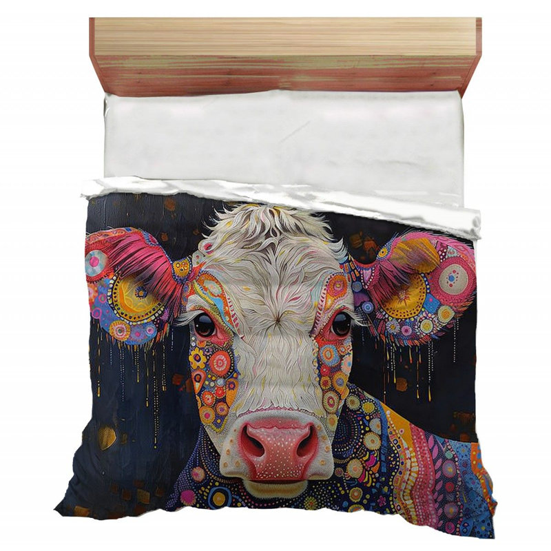 Ornate Cow Animals Polyester / Microfiber Comforter, Queen Comforter