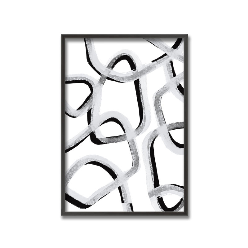 Abstract Make You Stay by  - Picture Frame Painting on Paper, 48" H x 32" W x 1.125" D, Beige, Framed Print