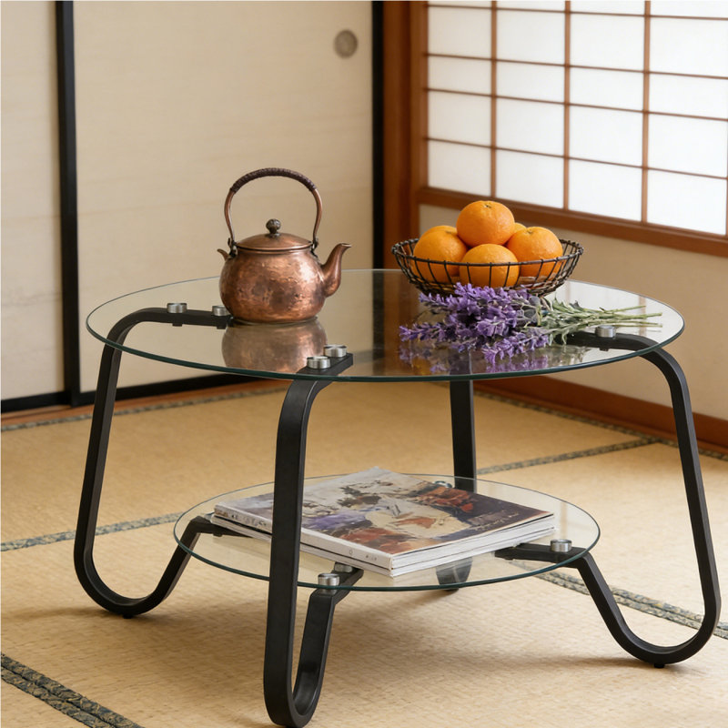 Table basse ronde Modern, Noir