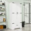 Grande armoire de rangement pour salle de bain avec tablettes réglables et tiroir