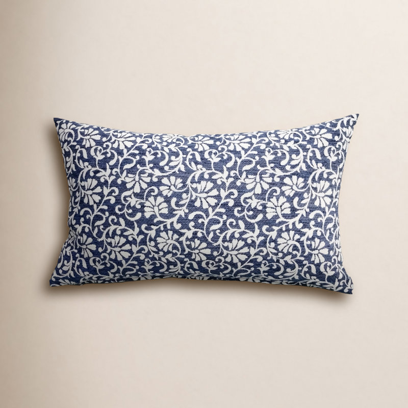 Tempo Liza Pillow Cover & Insert Rectangle in Blue/White