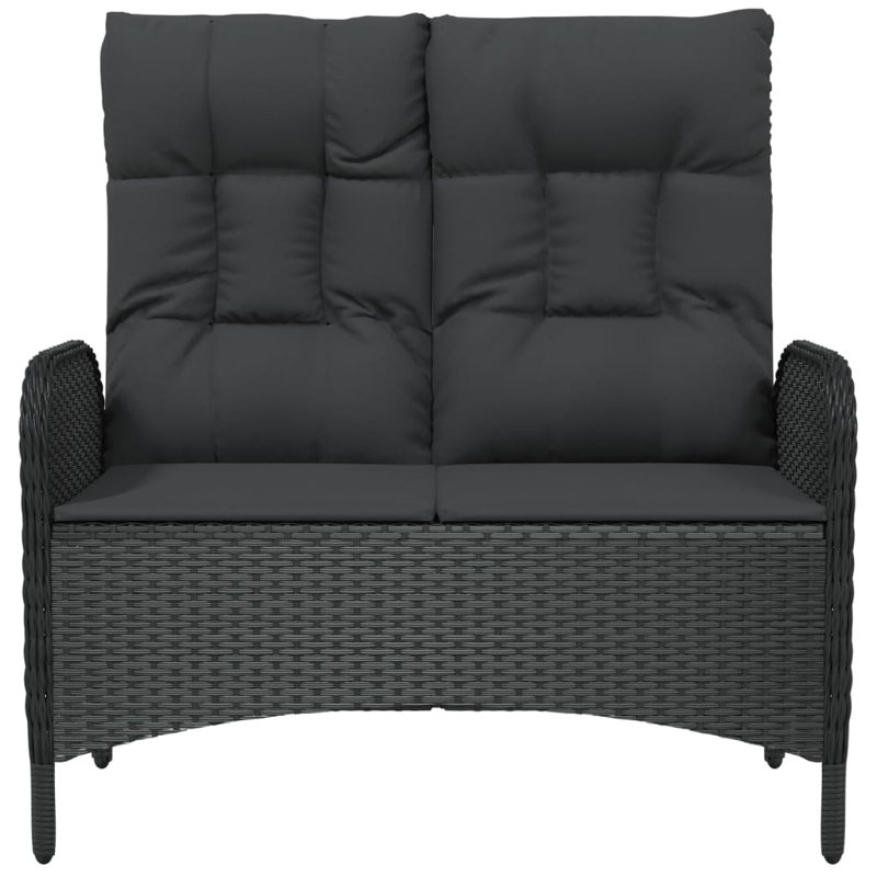 Banc de jardin inclinable noir réglable