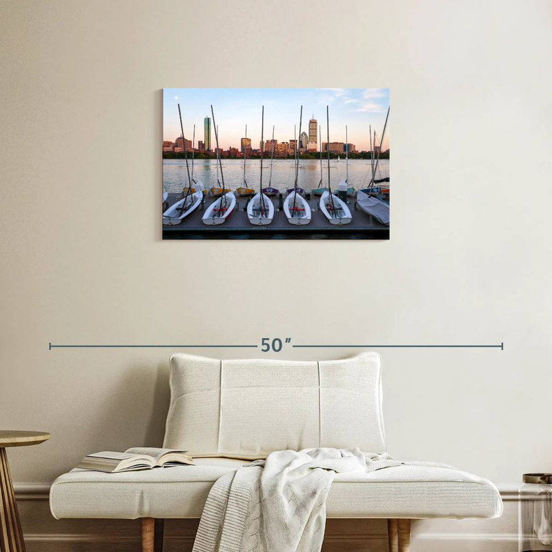 Mehar Sailboats Docked In Boston, 20" H x 30" W