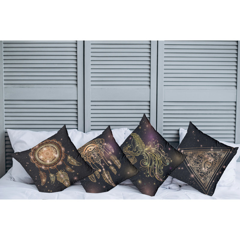Ensemble de housse de coussin carré fantaisie 4 pièces, 20 po X 20 po