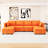 Wide Reversible Modular Sofa & Chaise with Ottoman-1758921998