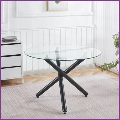 Table basse chromée peu encombrante avec plateau en verre Pieds en métal - faciles à nettoyer et amp; Conception stable
