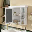 Armoire de rangement murale bleue avec porte miroir-556090885-556090884