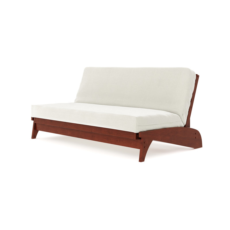 Ebaristo Futon Frame, Queen, Dark Cherry