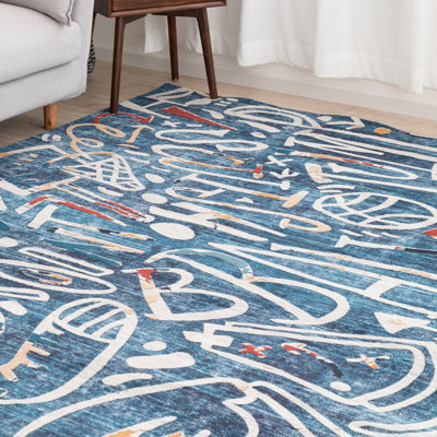 Sportsglyphs Basketball Power Loom Area Rug