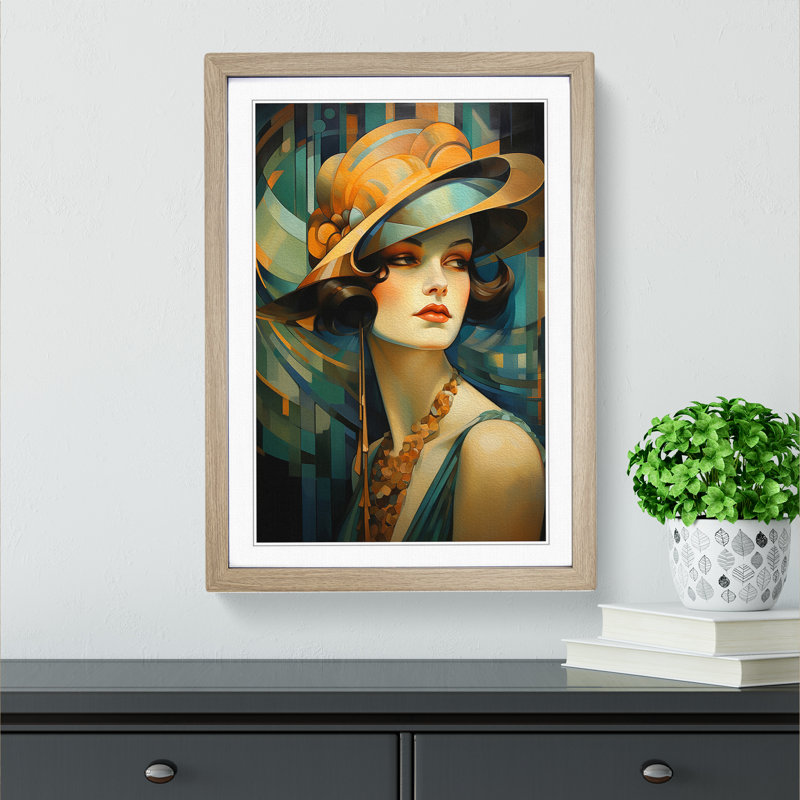 Single Picture Frame Print on Wood, Oak Framed, 64cm H x 46cm W