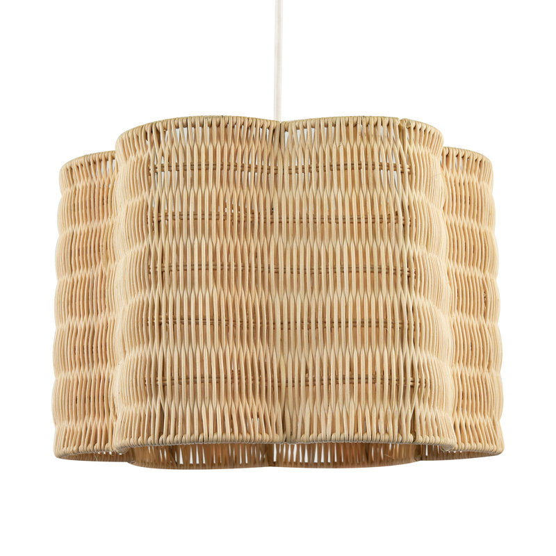 20cm H Rattan Drum Pendant Shade ( No Direct Attachment Method ) in Brown