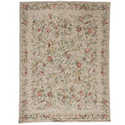 Hand Knotted Wool Floral Area Rug