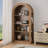 78.74" Tall Arched Bookcase, Mid Century Modern 4-Tier Arched Storage Bookcase With Open Display Storage Shelf For Dining Room, Living Room,Bedroom (Brown)
