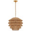Dia 17.72 Inches, 1-Light Modern Farmhouse Chandelier With Hand-Weaving Shade