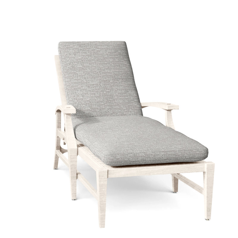 Croquet Aluminum 78.38" Long Reclining Single Chaise with Cushions, Mahogany, No Welt, Tweed Toffee