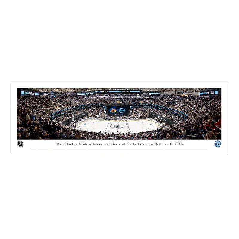 Utah Hockey Club, match d'ouverture, Pas de tapis, Papier, H 13,5 po x l 40 po x P 0,1 po