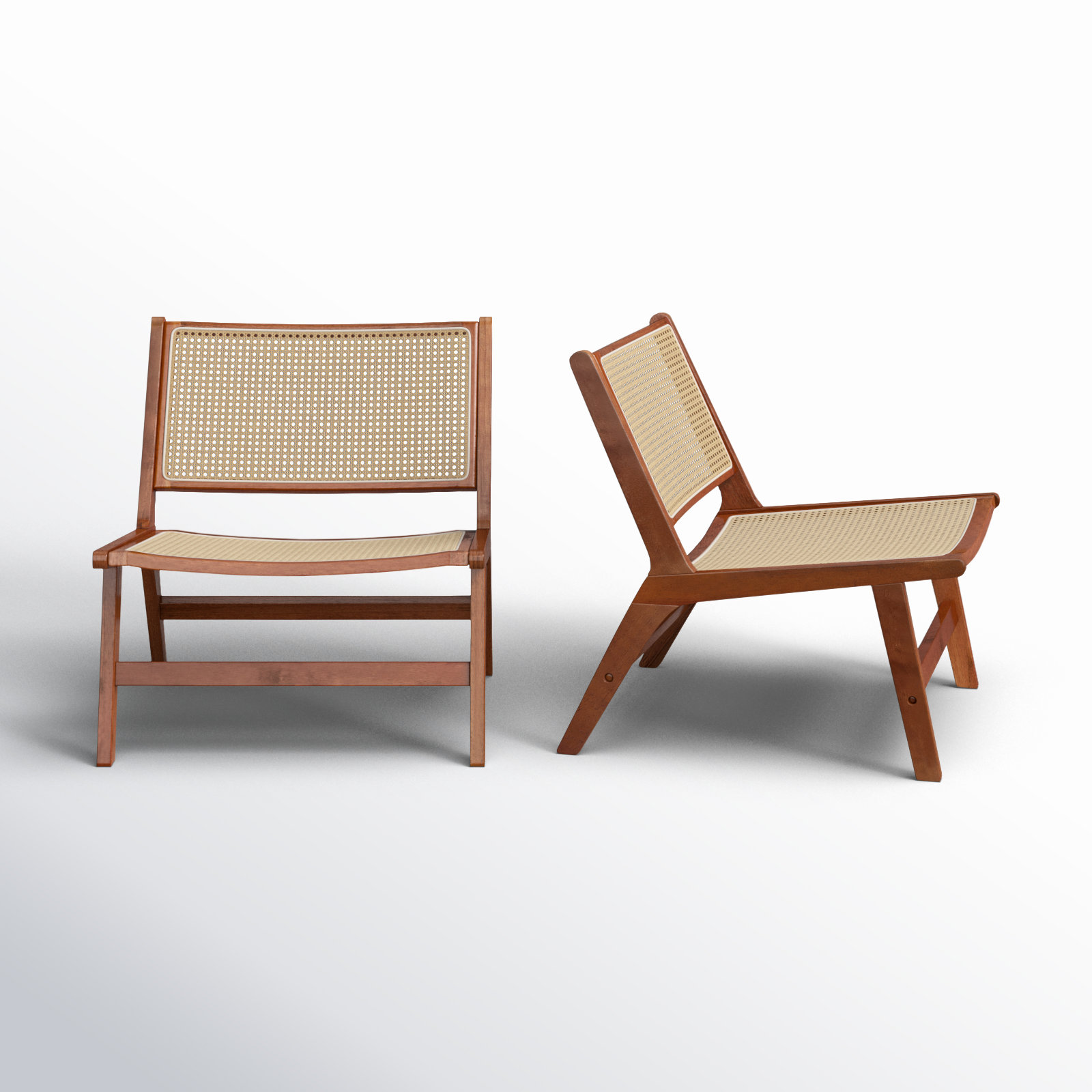 Wade Logan® Calden Solid Wood and Rattan Accent Chair & Reviews | Wayfair