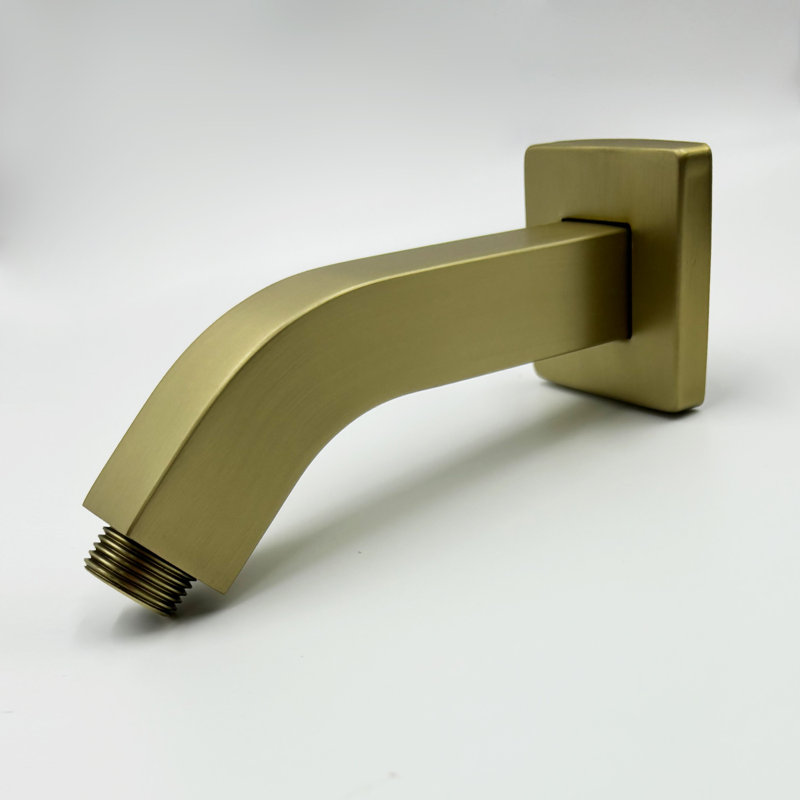 Bras de douche carré 16 x 12 x 3,5 cm, acier inoxydable chromé, monobloc, filetage NPT 1/2 pouce, effet pluie, Chrome