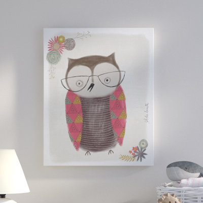 Chouette nerd, illustration sur toile