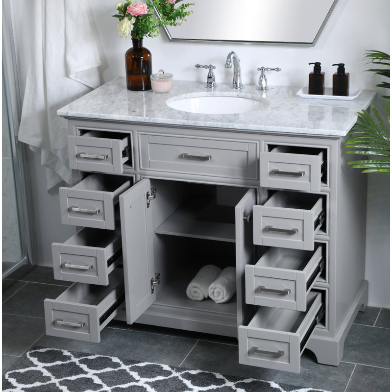 Ensemble de meuble-lavabo simple de 42 po Hermes, Gris clair