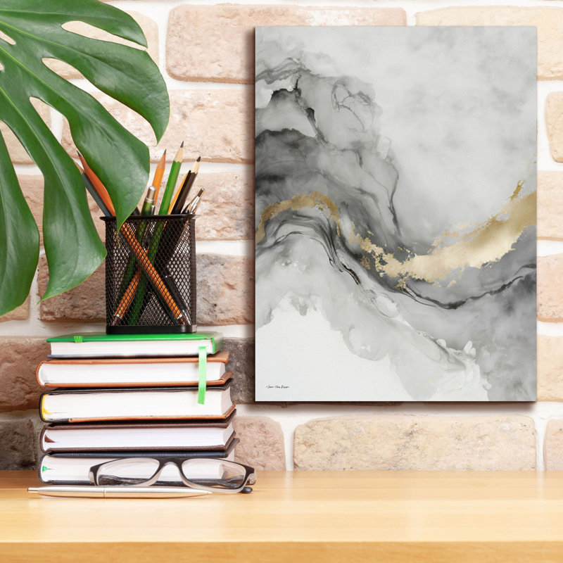 «Gray Art Marble I» par Seven Trees Design, art mural sur toile, H 16 po x l 12 po x P 0,75 po