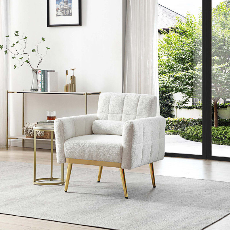Méridienne capitonnée de 30 po de largeur, Tissu blanc