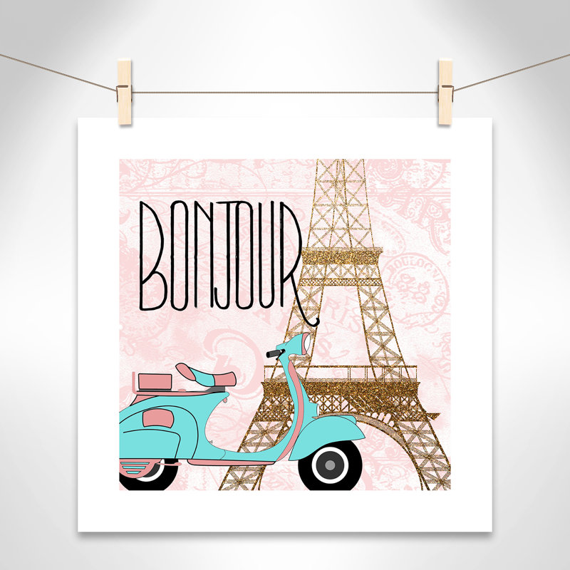 Bonjour paris 2, H 20" x l 20" x P 1", Papier