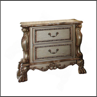 Gold Patina Finish Nightstand