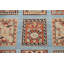 Tapis de couloir unique en laine noué à la main 2 pi 9 po x 9 pi 7 po nouvel âge bleu / beige