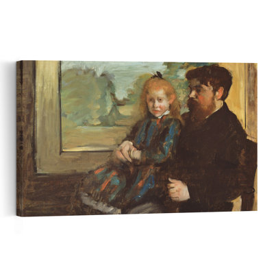 Henri Rouart et sa fille Hélène, 1871-72. Portrait impressionniste abstrait contemporain. Estampe murale.