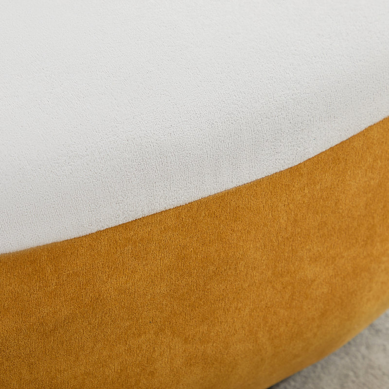 Chaise d'appoint pivotante rembourrée, Chenille jaune
