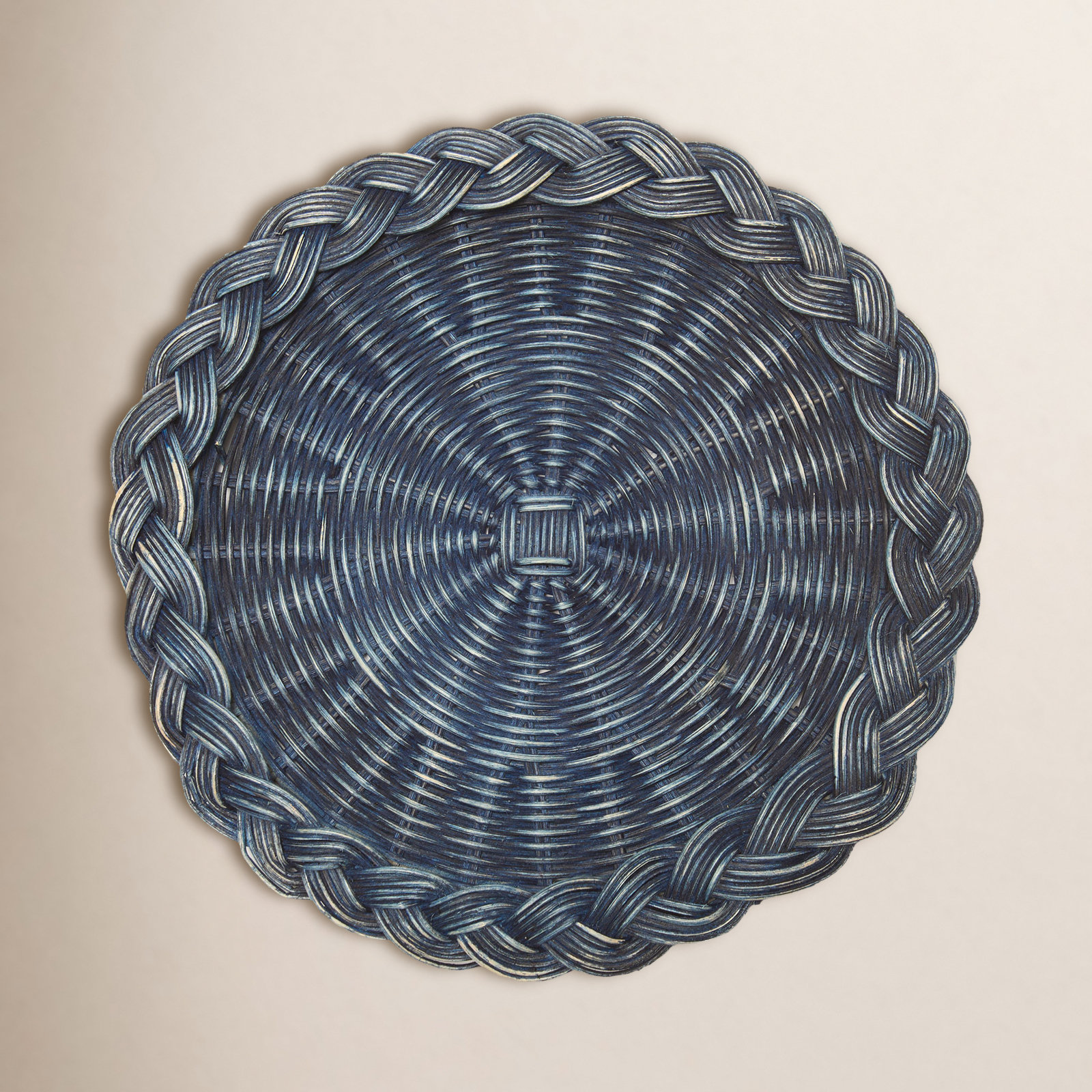 Walden Rattan Placemat, Blue